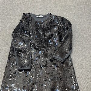 Zara Black and Silver Sequin Dress